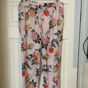 American Eagle Pajama Pants Size M Silky Floral Pink